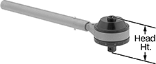 Image of Product. Multiplier Shown with Bracing Bar Attached. Front orientation. Contains Annotated. Torque Multipliers. Torque Multipliers, Bracing Bar.