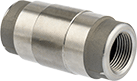 Image of Product. Front orientation. Check Valves. High-Temperature Threaded Check Valves, 303 Stainless Steel Body—Poppet.