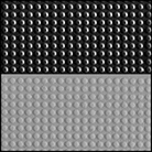 Image of Specification. Top orientation. Contains Border. Raised-Disc Texture. Multichannel Interlocking Cable Ramps.