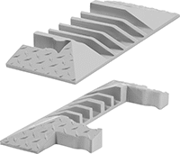 Image of Product. Front orientation. Cable Ramp End Caps. Multichannel Interlocking Cable Ramps.