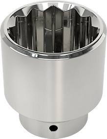 Image of Product. Bottom orientation. 12-Point Standard Socket, Chrome-Plated Steel, 3/4" Square Drive, 41 mm Size.
