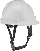 Image of ProductInUse. Magnetic Chin Strap. Front orientation. Hard Hat Chin Straps. Chin Straps—Magnetic.