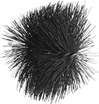 Image of Product. Nylon Bristles, 8" Brush Dia. and Larger. Front orientation. Nylon Bristles. Threaded-Shank Low-Scratch Tube Brushes, 1,200 rpm Maximum Rotation Speed.