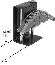 Image of ProductInUse. Front orientation. Contains Annotated. Chain and Belt Tensioners. Low-Profile Channel-Guided Roller Chain Tensioners.