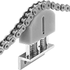 Ultra-Low-Profile Channel-Guided Roller Chain Tensioners
