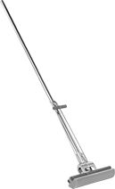 Image of Product. 1 Wringer per Side. Front orientation. Mops. Self-Wringing Sponge Mops, Polyurethane Foam Mop Head, Stainless Steel Handle, 1 Wringer per Side.