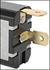 Image of Specification. Back orientation. Contains Border. Quick-Disconnect-Terminal Wire Connection. Toggle Switches .