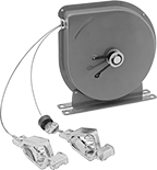 Image of Product. Front orientation. Bonding and Grounding Reels. Steel Housing, Alligator Clip × Alligator Clip.