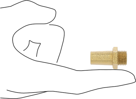 Image of Product. Side1 orientation. Contains SizingReference. Muffler, 1/4 BSPP Male, 86 scfm @ 100 PSI Flow Rate.