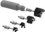 Image of Product. Front orientation. Tube Brushes. Tube Brush Sets with Changeable-Tip Handle.