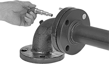 Image of ProductInUse. Front orientation. Pipe Flange Aligners. Stepped Pipe Flange Aligner Pins.