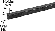 Image of Product. Front orientation. Contains Annotated. Conveyor Brushes. Direct-Mount Conveyor Strip Brushes, Style B.