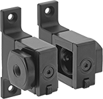 Image of Product. End Block Sets with Mounting Brackets. Front orientation. Filter/Regulator/Lubricator End Block Sets. End Block Sets for Norgren Modular Compressed Air Filter/Regulator/Lubricators (FRLs), 4 Mounting Holes.