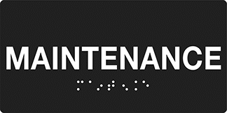 Image of Product. Maintenance Room (English). Front orientation. Signs. ADA-Compliant Department and Room Signs, Maintenance Room (English).