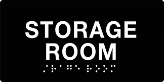 Image of Product. Storage Room (English). Front orientation. Signs. ADA-Compliant Department and Room Signs, Storage Room (English).