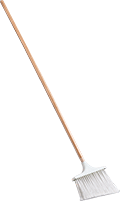 Image of Product. White with Wood Handle. Front orientation. Brooms. Choose-a-Color Angle Brooms for Smooth Surfaces, With Wood Handle.