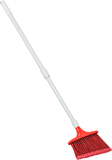 Image of Product. Red with Fiberglass Handle. Front orientation. Brooms. Choose-a-Color Angle Brooms for Smooth Surfaces, With Fiberglass Telescoping Handle.