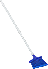 Image of Product. Blue with Fiberglass Handle. Front orientation. Brooms. Choose-a-Color Angle Brooms for Smooth Surfaces, With Fiberglass Telescoping Handle.
