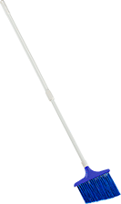 Image of Product. Blue with Fiberglass Handle. Front orientation. Brooms. Choose-a-Color Angle Brooms for Semi-Smooth Surfaces, With Fiberglass Telescoping Handle.