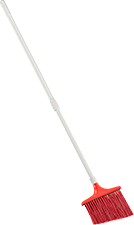 Image of Product. Red with Fiberglass Handle. Front orientation. Brooms. Choose-a-Color Angle Brooms for Semi-Smooth Surfaces, With Fiberglass Telescoping Handle.