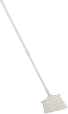 Image of Product. White with Fiberglass Handle. Front orientation. Brooms. Choose-a-Color Angle Brooms for Semi-Smooth Surfaces, With Fiberglass Telescoping Handle.