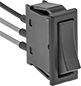 Image of Product. Switches with Wire Leads. Front orientation. Rocker Switches. Miniature Rocker Switches, Wire Lead Connection, Not Illuminated.