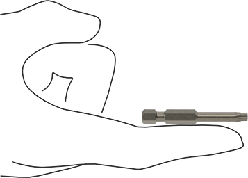 Image of Product. Side1 orientation. Contains SizingReference. Torx Bit, 1/4" Hex Shank for Power Tools, T20 Size, 2" Overall Length .