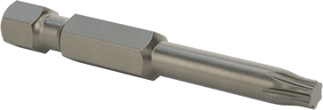 Image of Product. Front orientation. Torx Bit, 1/4" Hex Shank for Power Tools, T20 Size, 2" Overall Length .