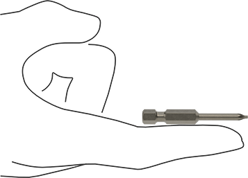 Image of Product. Side1 orientation. Contains SizingReference. Torx Bit, 1/4" Hex Shank for Power Tools, T5 Size, 2" Overall Length .