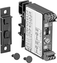 Image of Product. Relays with 1 Circuit Controlled, Knob, and Screw Terminals. Front orientation. Timer Relays. Solid State DIN-Rail Mount Multifunction Timer Relays, Timing-Adjustment Knob, 1 Circuit Controlled, Screw-Terminal Wire Connection.
