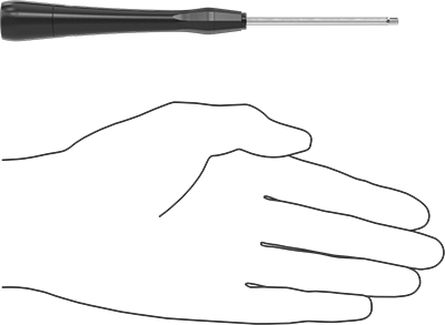 Image of Product. Side1 orientation. Contains SizingReference. Static-Control Precise-Control Screwdriver, 2.5 mm Hex.