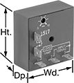 Image of Product. Front orientation. Contains Annotated. Timer Relays. Solid State Surface-Mount Timer Relays.