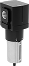 Image of Product. Opaque
Bowl with
Sight Glass. Front orientation. Opaque Bowl with Sight Glass. ARO Modular Compressed Air Filters for Particle Removal.