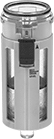 Image of Product. Clear Bowl with Guard. Front orientation. Compressed Air Filter Bowls. ARO Compressed Air Filter Bowls, Polycarbonate Bowl, Clear Bowl, Guard.