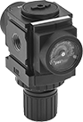 Image of Product. Front orientation. Compressed Air Regulators. Tamper-Resistant Compressed Air Regulators, Knob-Locking Clip.