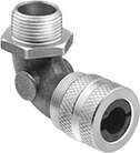 Image of Product. Front orientation. Cord Grips. Aluminum Cord Grips, 90° Elbow.