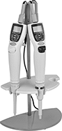 Image of ProductInUse. Charging Stand with Pipettors (Sold Separately). Front orientation. Battery Chargers. Electronic Adjustable-Volume Pipettors.