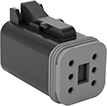 Image of Product. Front orientation. Power Connectors. DT Deutsch-Style DC Connectors, Sockets.