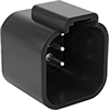 Image of Product. Front orientation. Power Connectors. DT Deutsch-Style DC Connectors, Circuit-Board-Mount Male Receptacles.