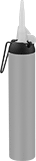 Image of Product. Front orientation. Sealants. Silicone Rubber Sealants, Nozzle-Top Can.