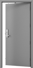 Image of Product. Front orientation. Doors. Tornado Single Doors, No Window, For Right Door Swing Direction.