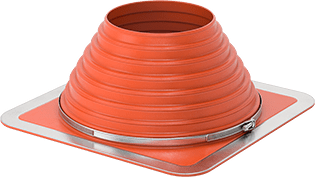 Image of Product. Bottom orientation. Pipe Flashing, for Corrugated-Metal Roofs, 7 to 13" OD, Silicone Cap.