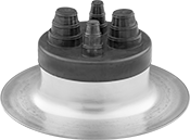 Image of Product. Front orientation. Pipe Flashings. Pipe Flashings for Single-Ply and Built-Up Roofs, For 2 Pipes.