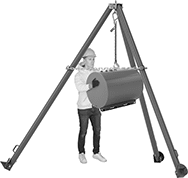 Image of ProductInUse. Front orientation. Cranes. Tripod Cranes .