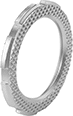 Image of Product. Locknut with Serrated Facing. Front orientation. Conduit and Fittings. Conduit Locknuts, For Metal and Plastic Fittings, Serrated Facing.