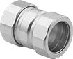 Image of Product. Compression Connection. Front orientation. Conduit and Fittings. Medium-Wall (IMC) and Thick-Wall (RMC) Metal Conduit and Fittings, Straight, Connector Fitting, Compression Conduit Connection.