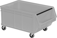 Image of Product. Front orientation. Bins. Mobile Stackable Plastic Bins.