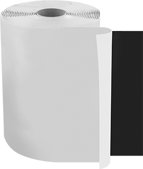 Image of Product. Front orientation. EPDM Rubber Sealing Tape, 9" Wide, 25 Feet Long, Black.