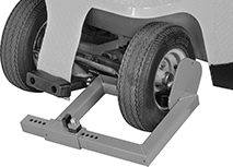 Image of ProductInUse. Front orientation. Wheel Clamp Locks. Style A.