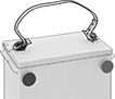 Image of ProductInUse. Front orientation. Battery Carriers. Handheld Battery Carriers, Style A.